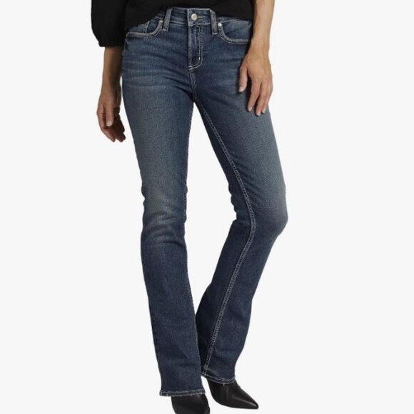 Silver Jeans Women's Boot Cut Jeans - Dark Blue - Picture 1 of 8